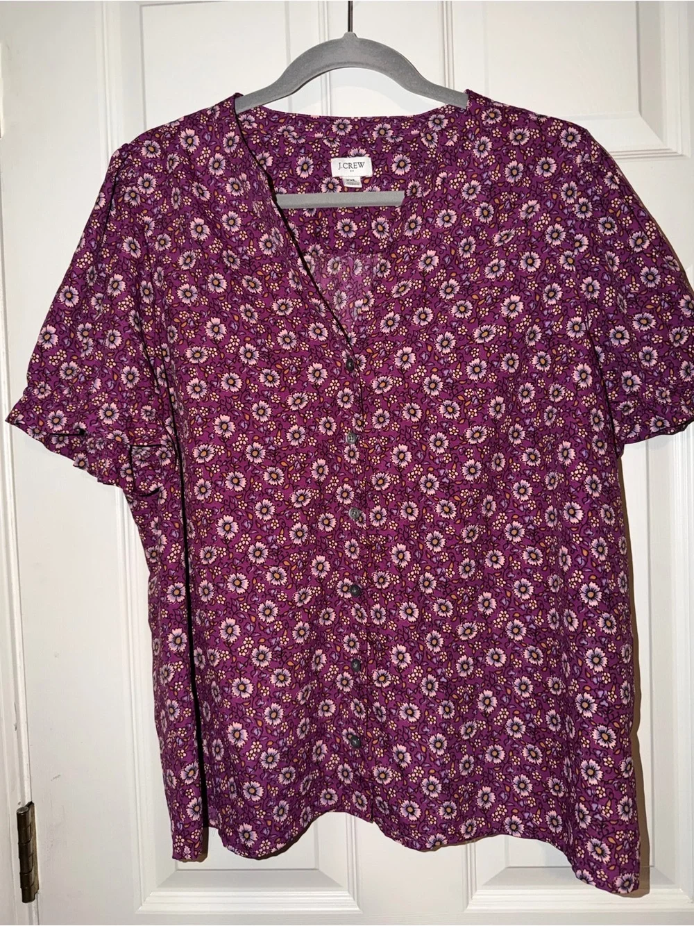 J.‎ Crew Purple Floral Button-Down Shirt